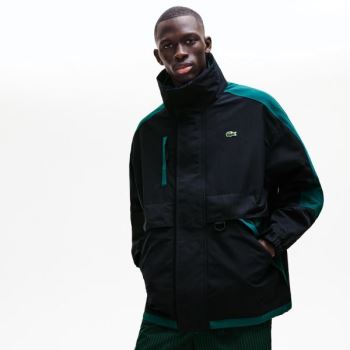 Lacoste LIVE Color-Block Parka - Parka Pánské Tmavě Blankyt Blankyt / Zelene | CZ-cUrnoC